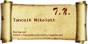 Tancsik Nikolett névjegykártya